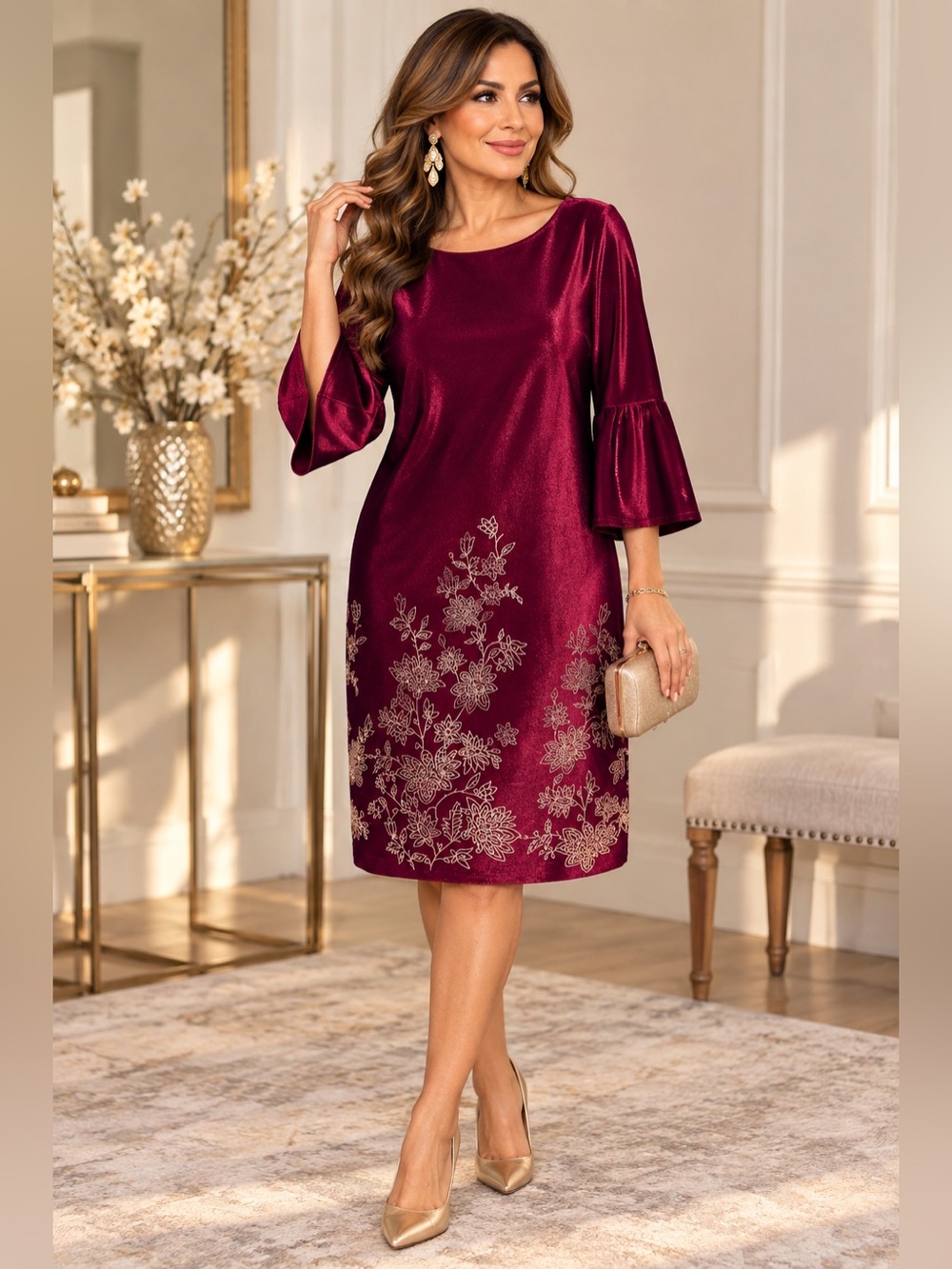 Sumptuous Burgundy Velvet Dress